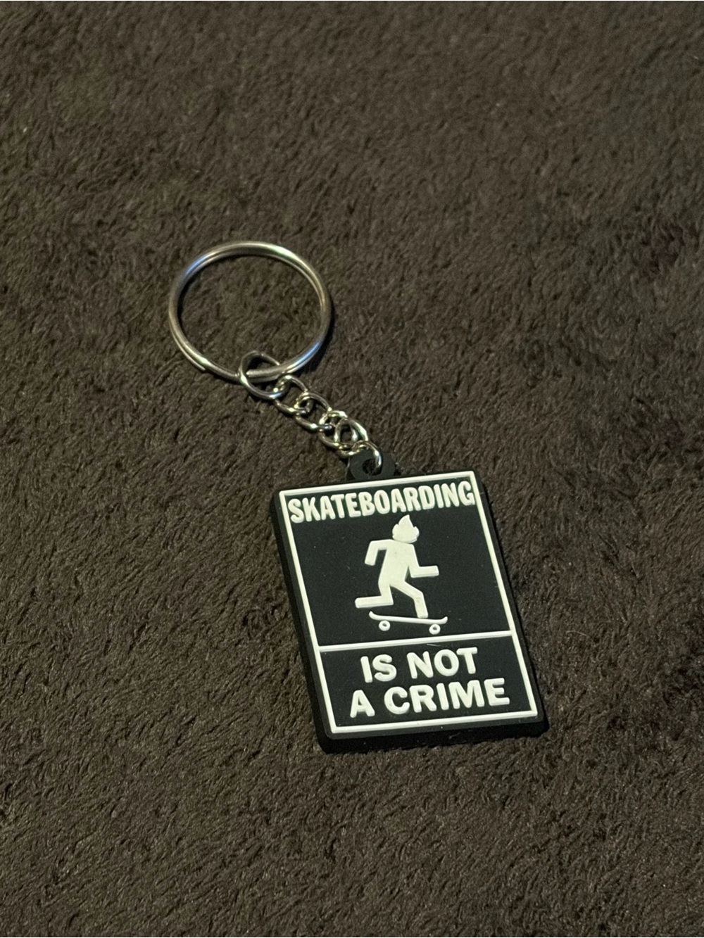 Travis Scott Cactus Jacket Skateboarding Is Not A Crime Rubber Keychain